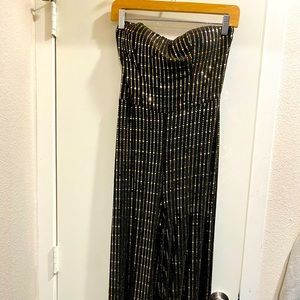 Strapless sparkle jumpsuit